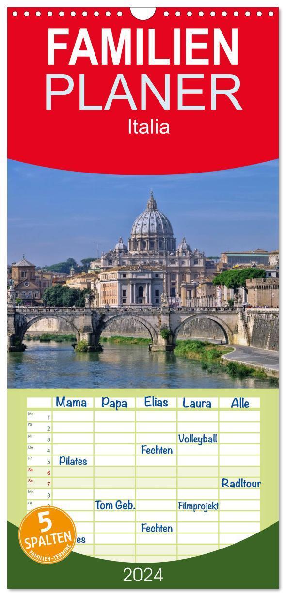 Cover: 9783383093289 | Familienplaner 2024 - Italia mit 5 Spalten (Wandkalender, 21 x 45...