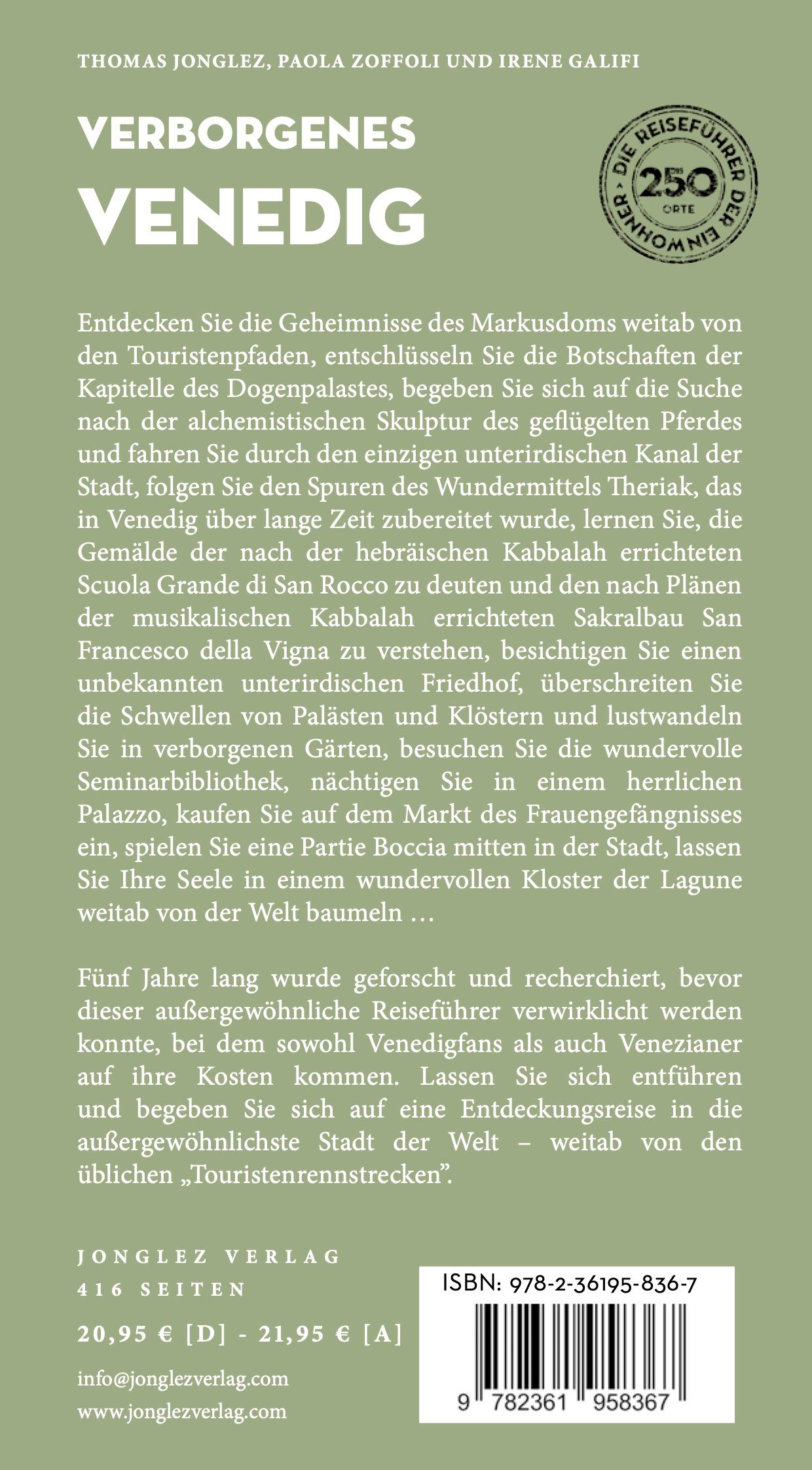 Rückseite: 9782361958367 | Verborgenes Venedig | Thomas Jonglez (u. a.) | Taschenbuch | 416 S.