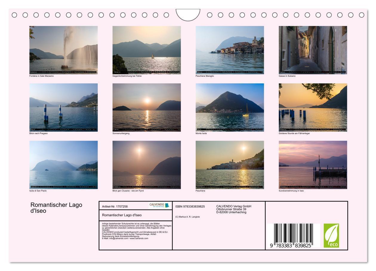 Bild: 9783383839825 | Romantischer Lago d'Iseo (Wandkalender 2025 DIN A4 quer), CALVENDO...