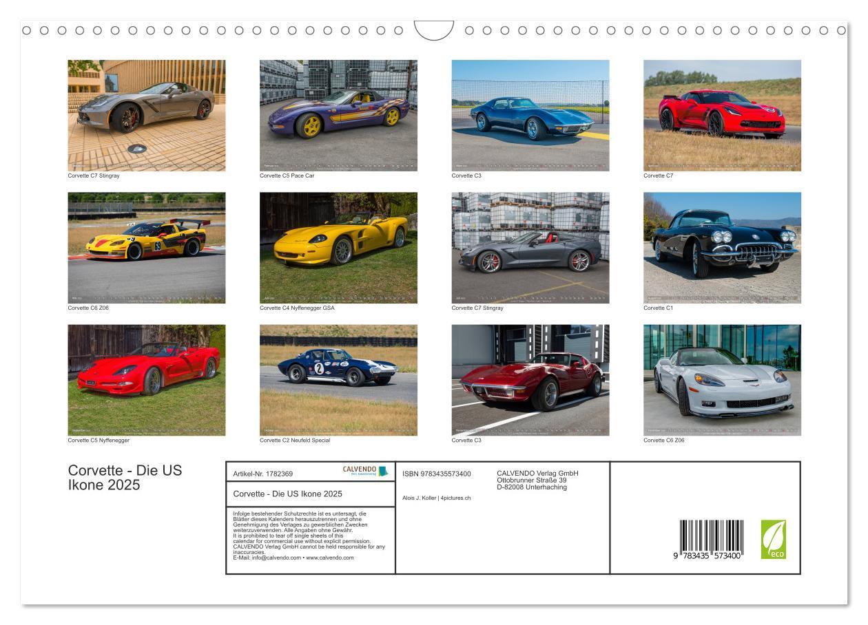 Bild: 9783435573400 | Corvette - Die US Ikone 2025 (Wandkalender 2025 DIN A3 quer),...