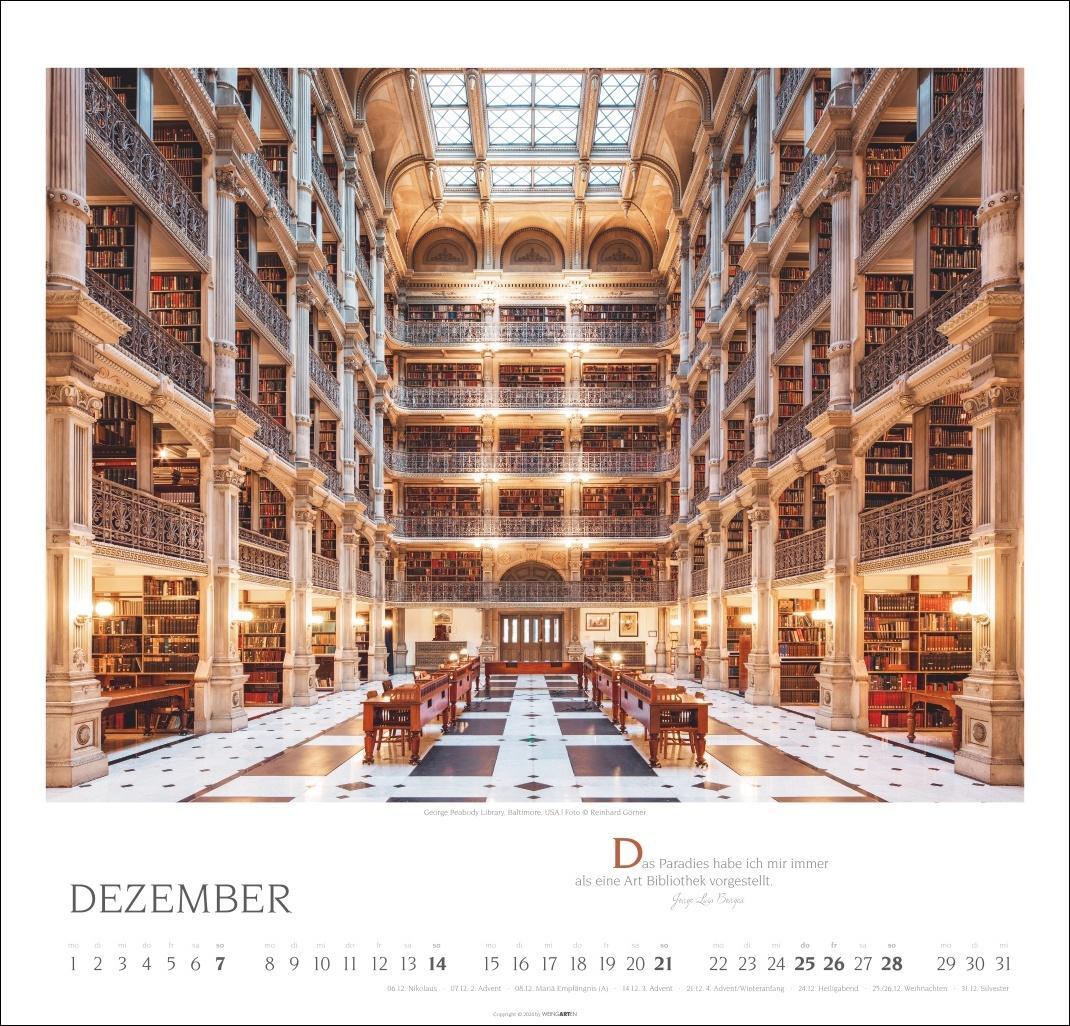 Bild: 9783839901021 | Welt der Bibliotheken Kalender 2025 | Kalender | Spiralbindung | 14 S.