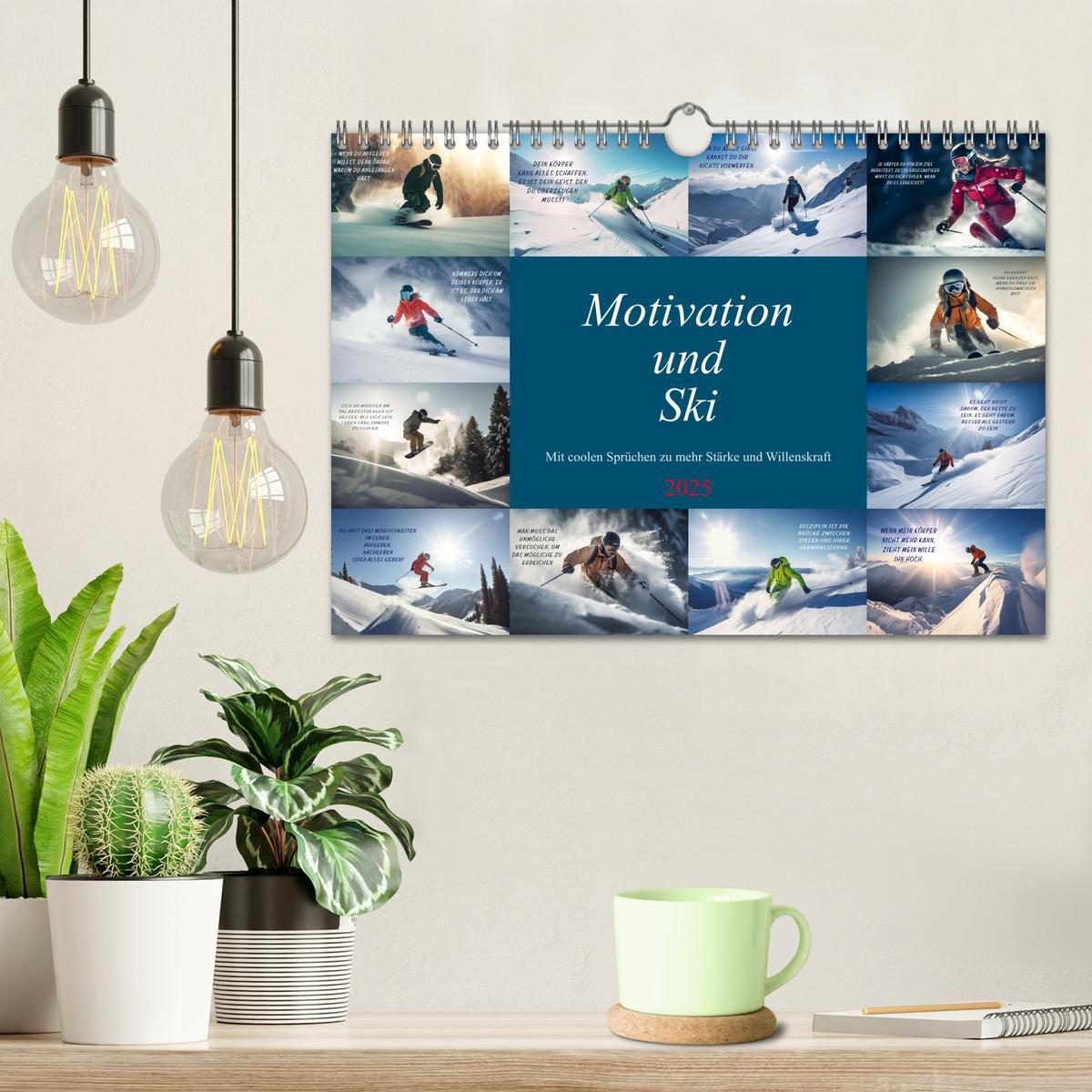 Bild: 9783383869297 | Motivation und Ski (Wandkalender 2025 DIN A4 quer), CALVENDO...