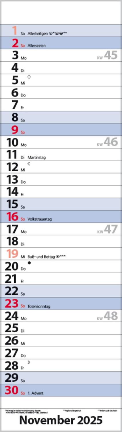 Bild: 9783731882749 | Streifenplaner Mini Blau 2025 | Verlag Korsch | Kalender | 13 S.