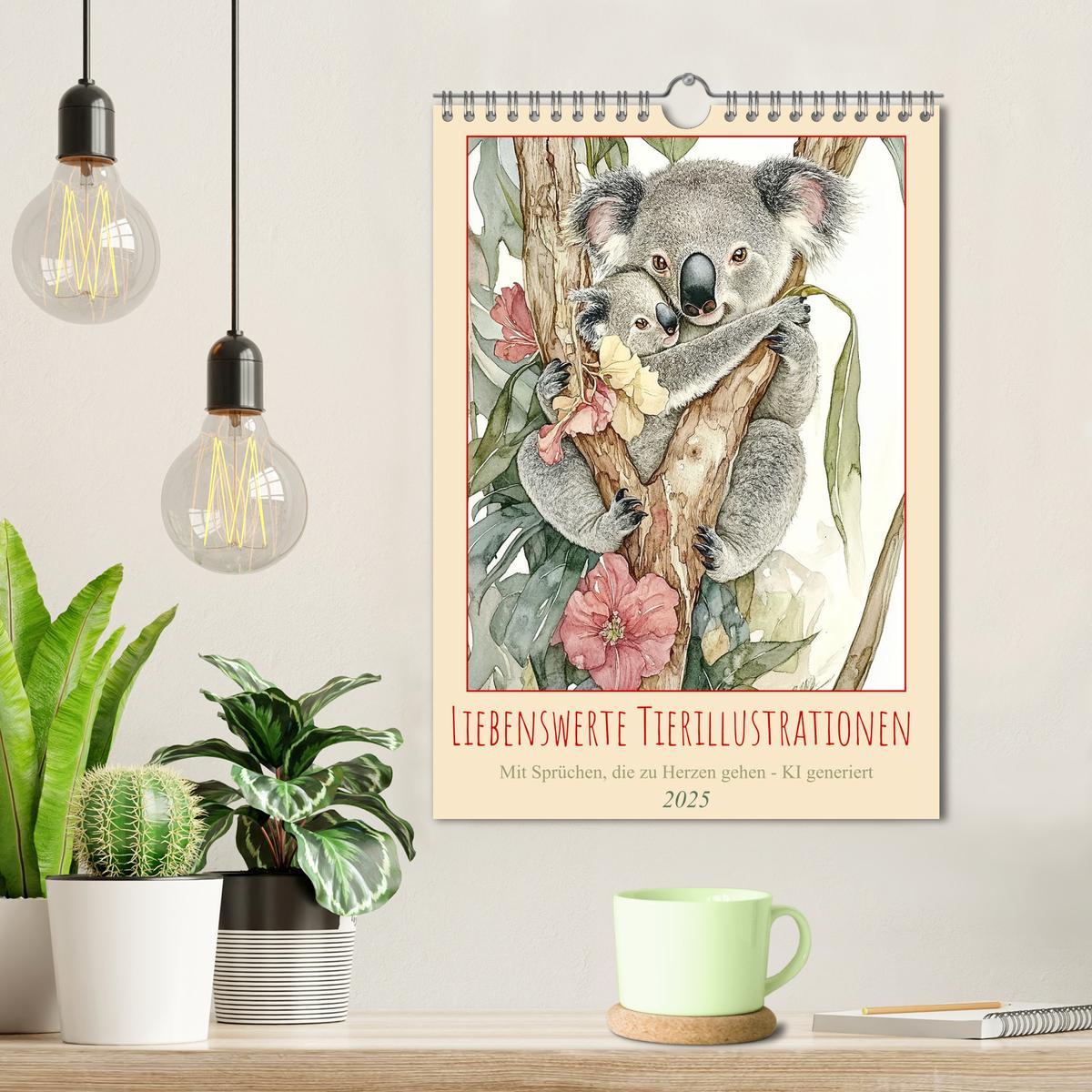 Bild: 9783457201084 | Liebenswerte Tierillustrationen (Wandkalender 2025 DIN A4 hoch),...