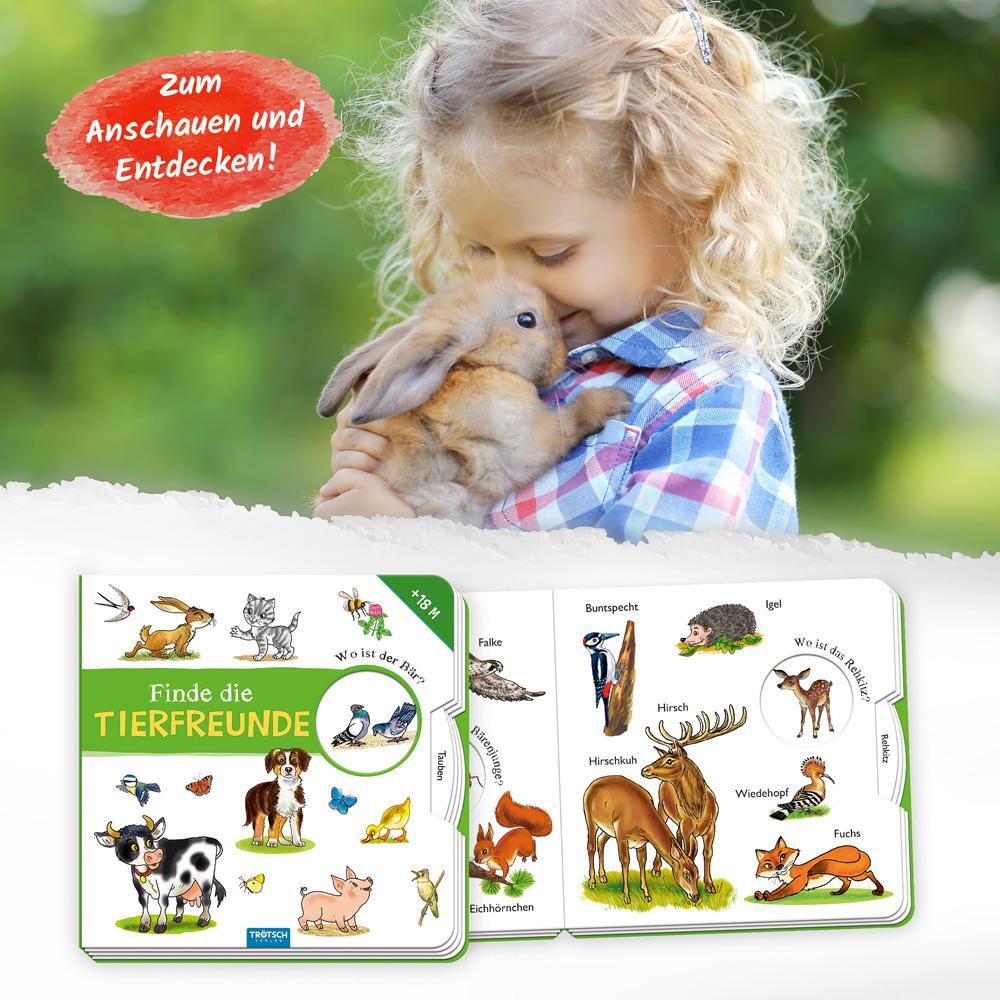 Bild: 9783965525559 | Trötsch Pappbilderbuch Finde die Tierfreunde | KG | Buch | 8 S. | 2021