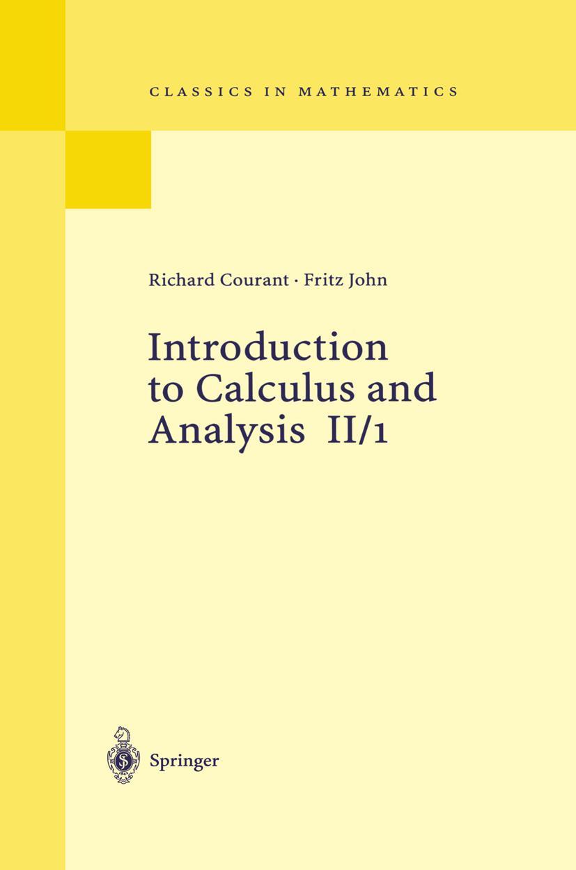 Cover: 9783540665694 | Introduction to Calculus and Analysis II/1 | Fritz John (u. a.) | Buch