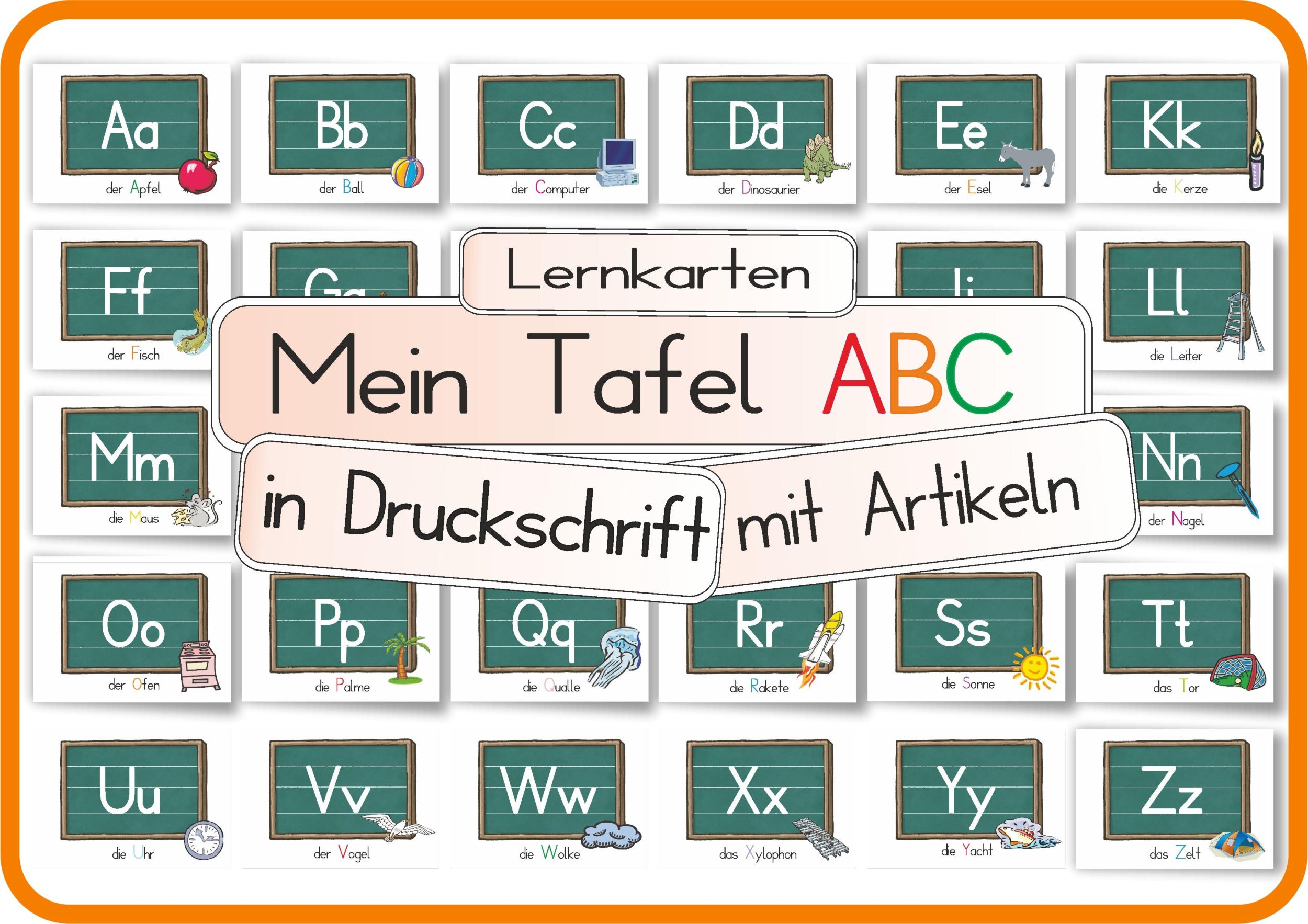 Cover: 4262416630301 | Mein Tafel ABC in Druckschrift mit Artikeln | Helga Momm | Deutsch