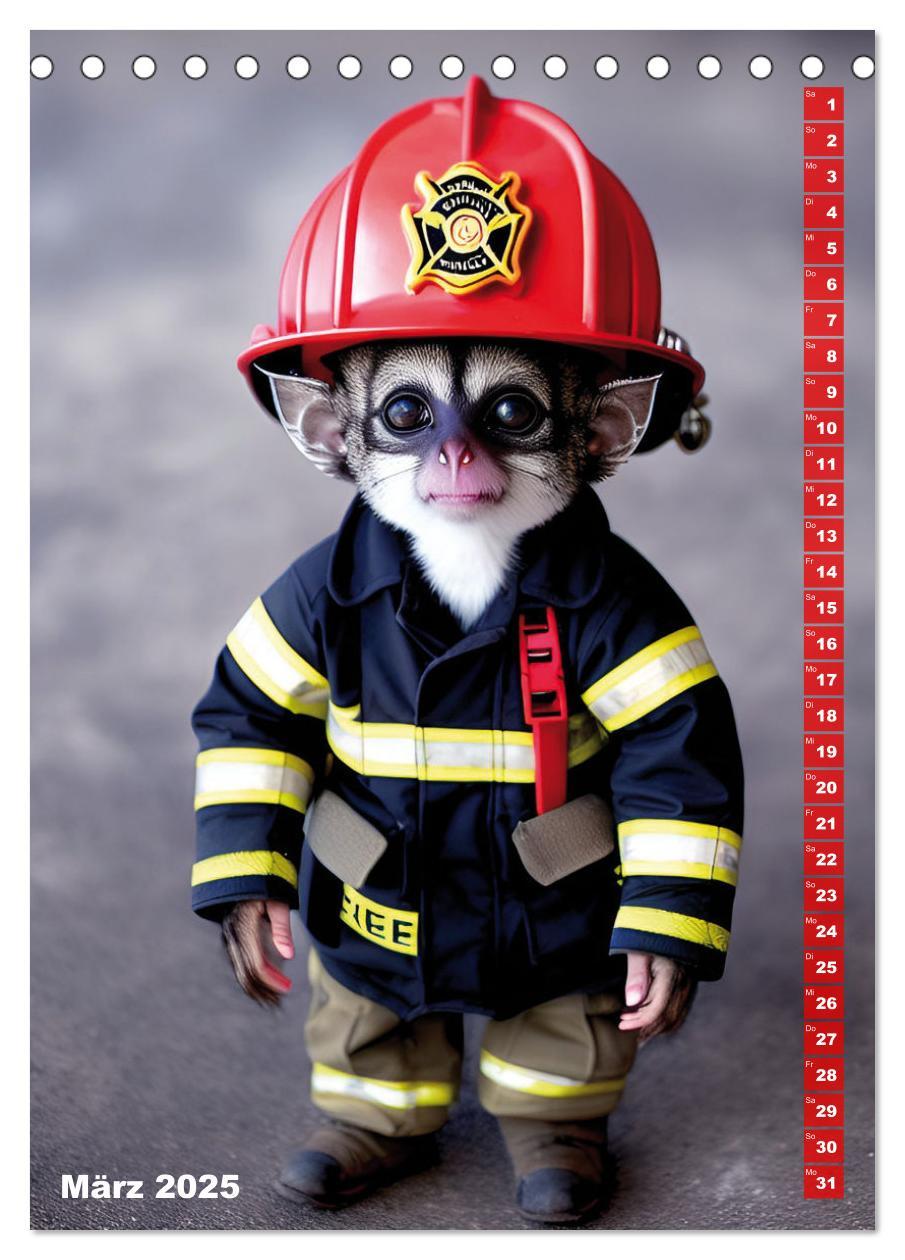 Bild: 9783435882540 | Feuerwehr - Tierischer Feuerwehrkalender (Tischkalender 2025 DIN A5...