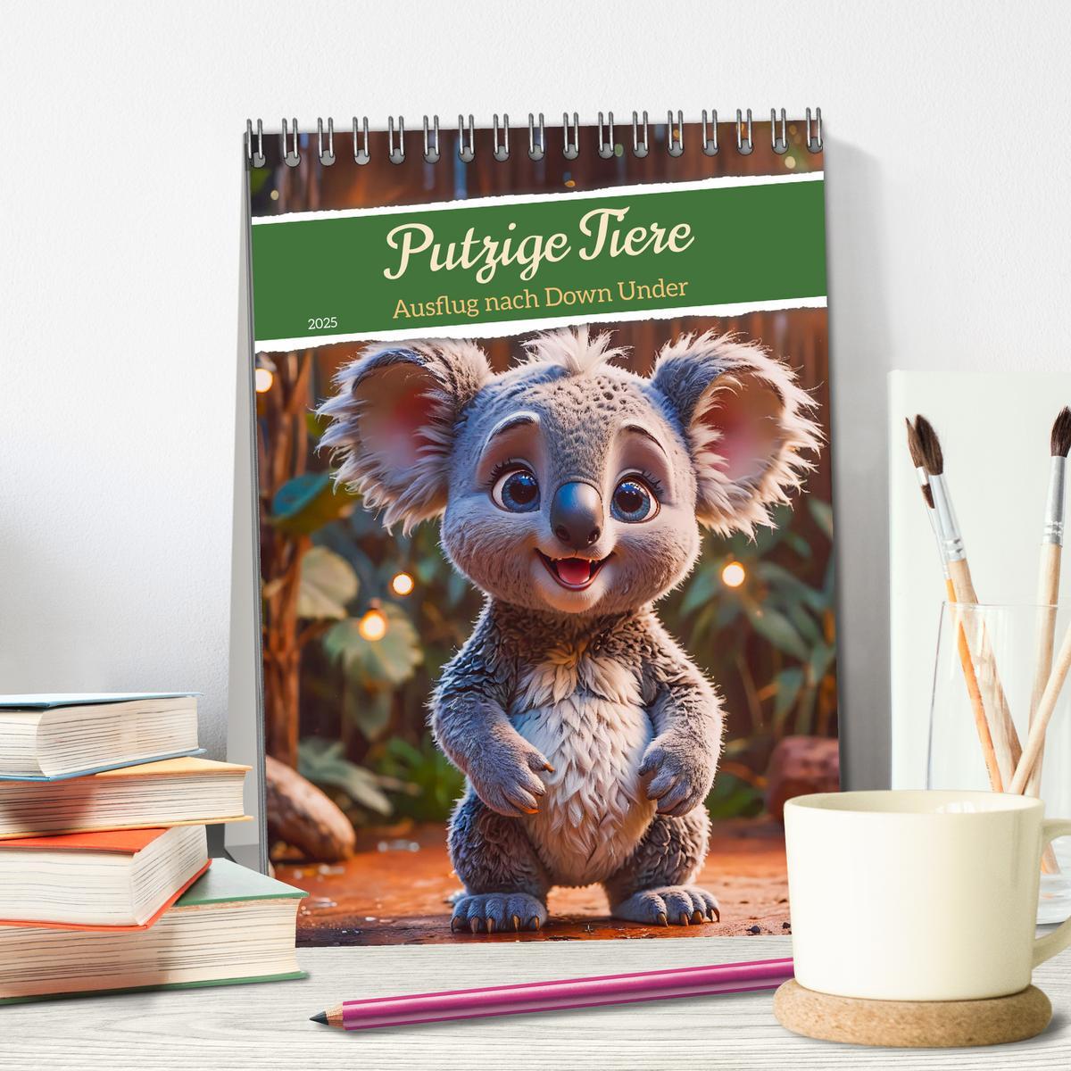 Bild: 9783457217900 | Putzige Tiere - Ausflug nach Down Under (Tischkalender 2025 DIN A5...