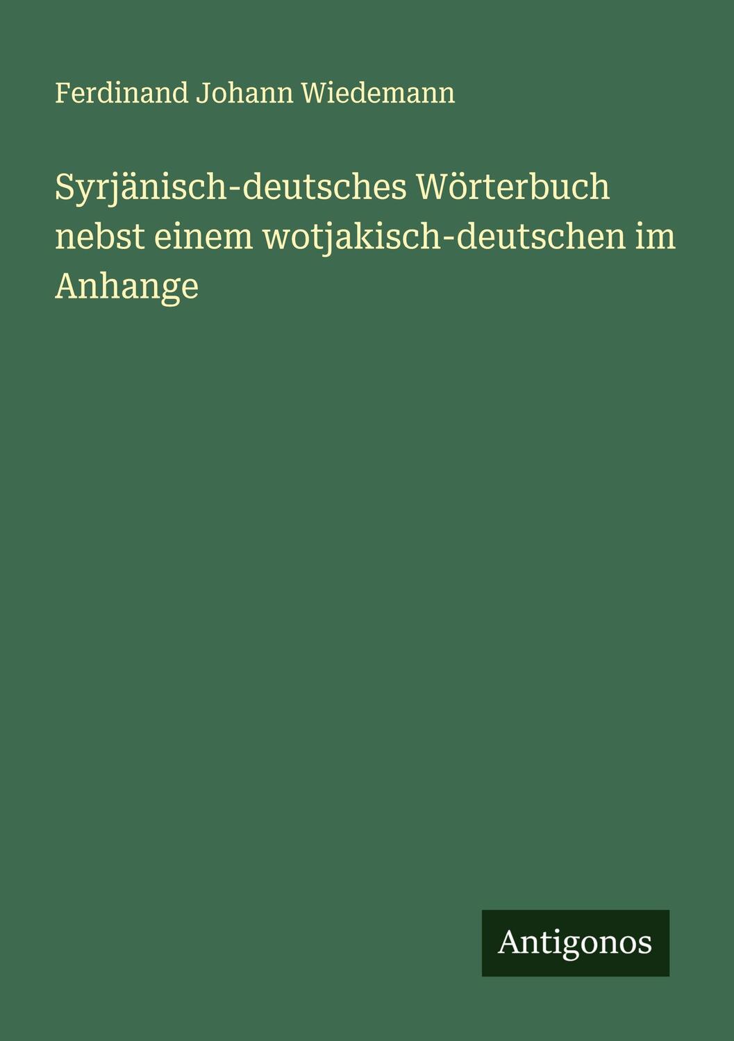 Cover: 9783386946971 | Syrjänisch-deutsches Wörterbuch nebst einem wotjakisch-deutschen im...