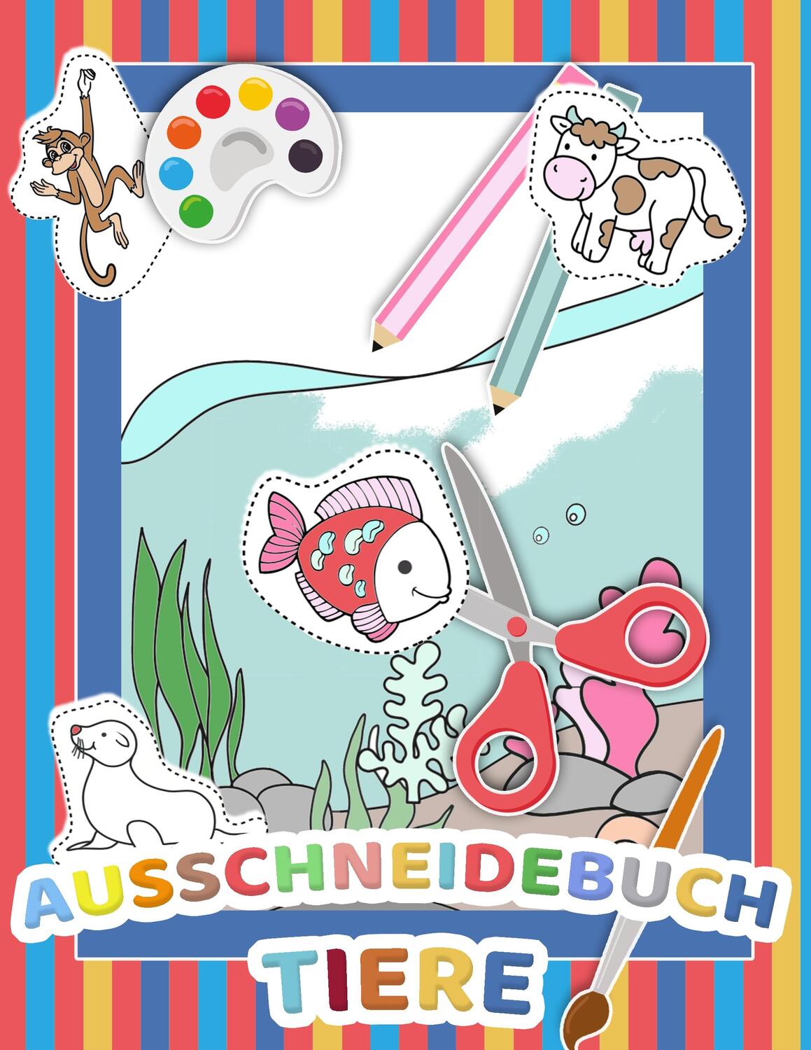 Cover: 9783748119906 | Mein tierisches Auschneidebuch und Bastelbuch für Kinder -...