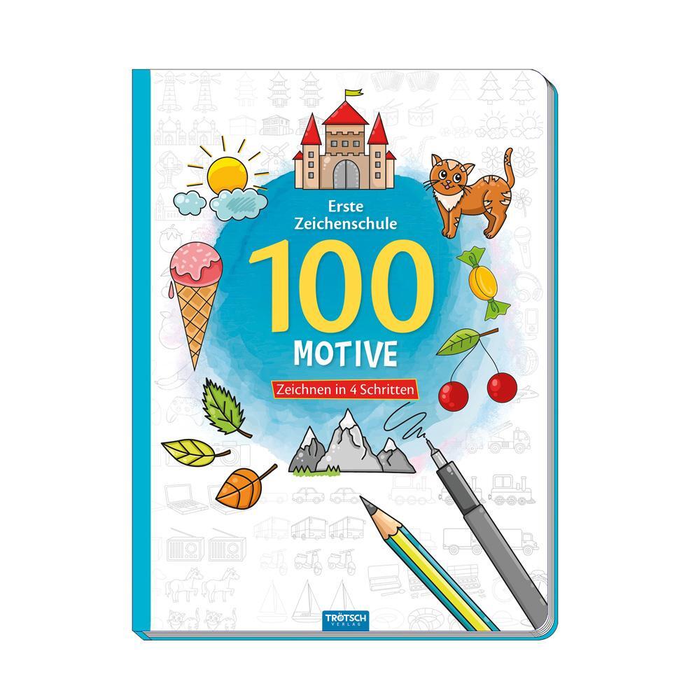 Cover: 9783965523258 | Trötsch Erste Zeichenschule 100 Motive Zeichnen in 4 Schritten Malbuch