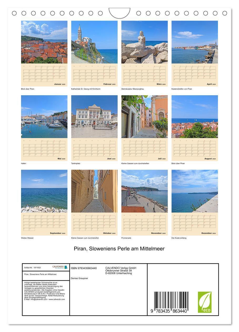 Bild: 9783435863440 | Piran, Sloweniens Perle am Mittelmeer (Wandkalender 2025 DIN A4...