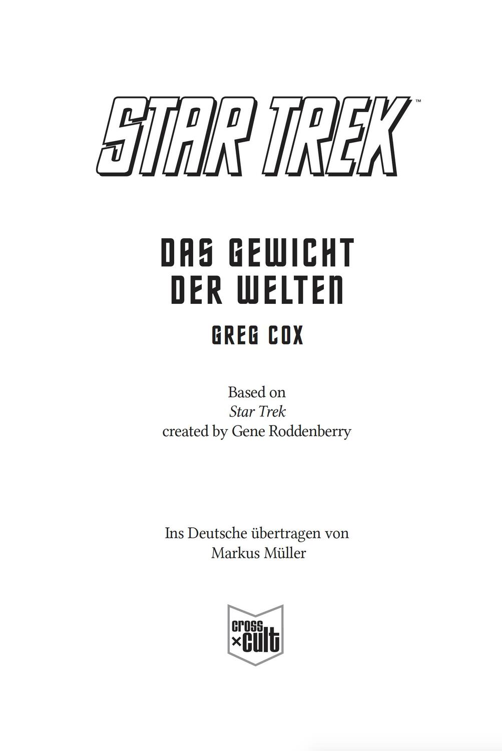 Bild: 9783966584982 | Star Trek - The Original Series: Das Gewicht der Welten | Greg Cox