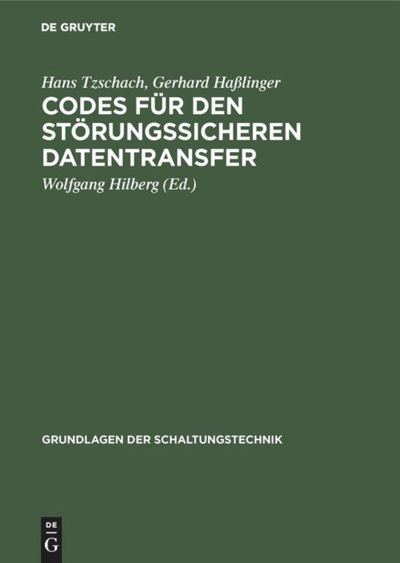 Cover: 9783486225693 | Codes für den störungssicheren Datentransfer | Hans Tzschach (u. a.)