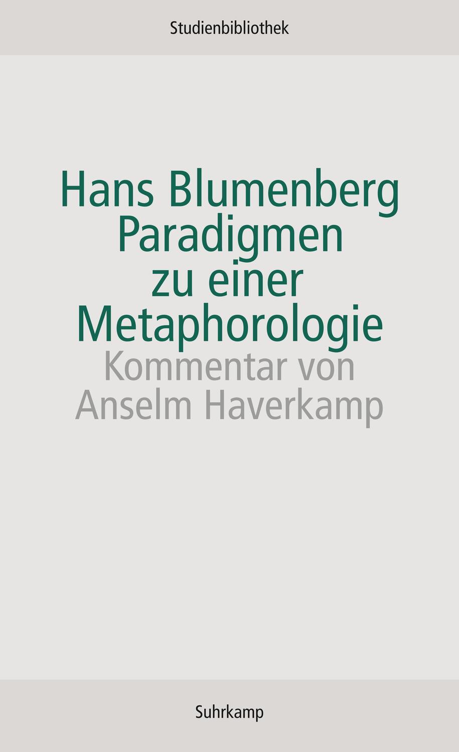 Cover: 9783518270103 | Paradigmen zu einer Metaphorologie | Hans Blumenberg | Taschenbuch