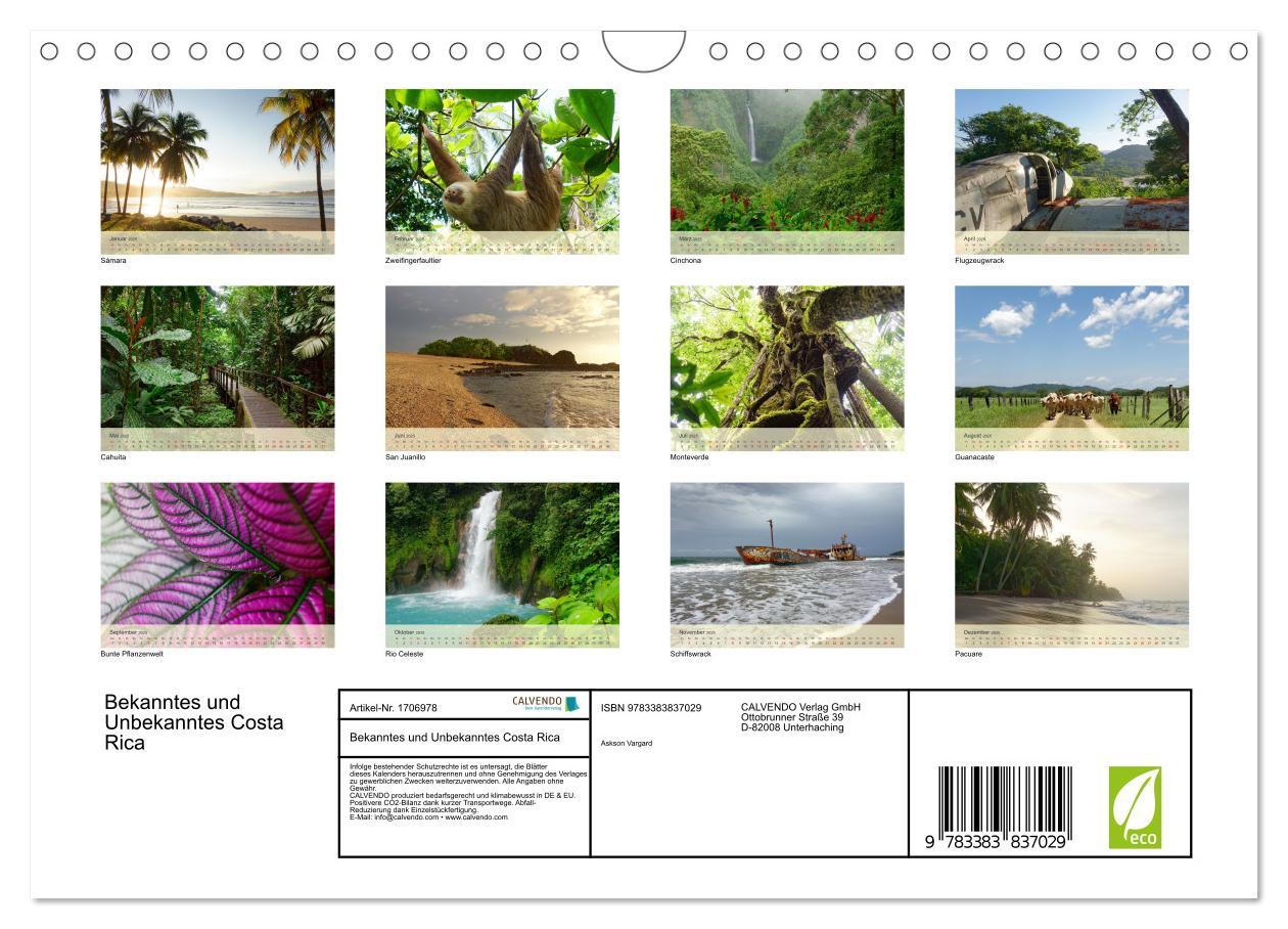 Bild: 9783383837029 | Bekanntes und Unbekanntes Costa Rica (Wandkalender 2025 DIN A4...