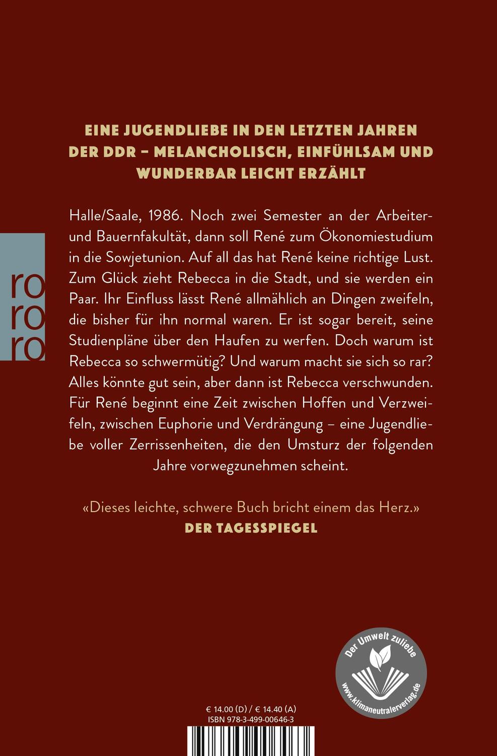 Rückseite: 9783499006463 | Der perfekte Kuss | Eine Liebesgeschichte in der DDR | André Kubiczek