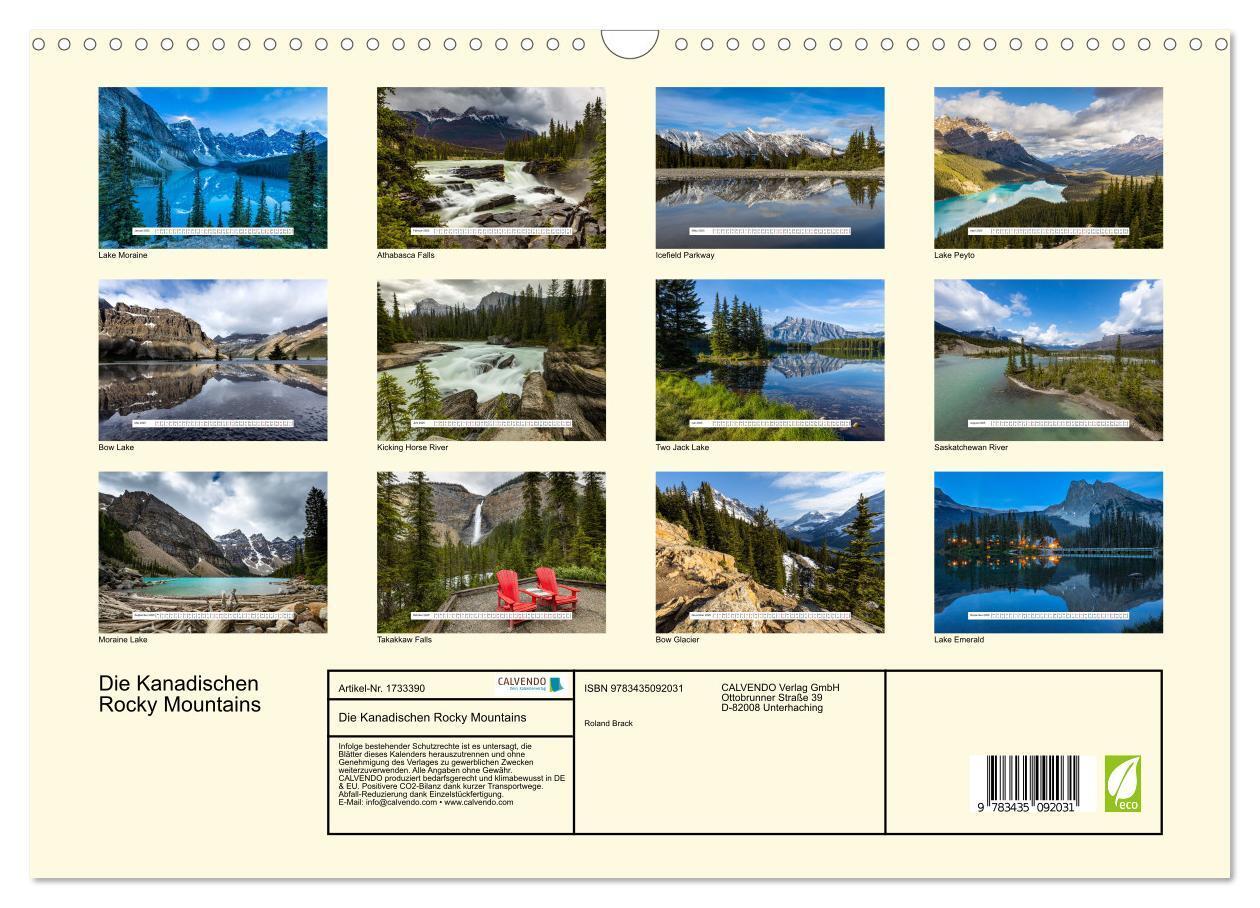 Bild: 9783435092031 | Die Kanadischen Rocky Mountains (Wandkalender 2025 DIN A3 quer),...