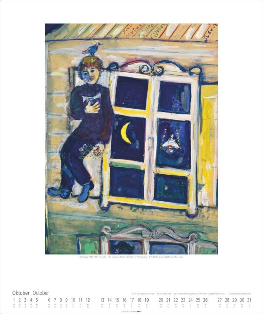 Bild: 9783839900123 | Marc Chagall Kalender 2025 | Marc Chagall | Kalender | Spiralbindung