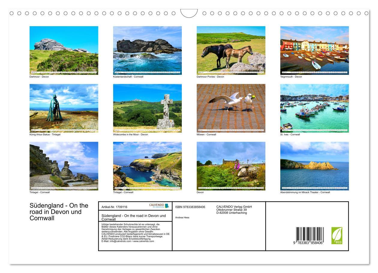 Bild: 9783383858406 | Südengland - On the road in Devon und Cornwall (Wandkalender 2025...