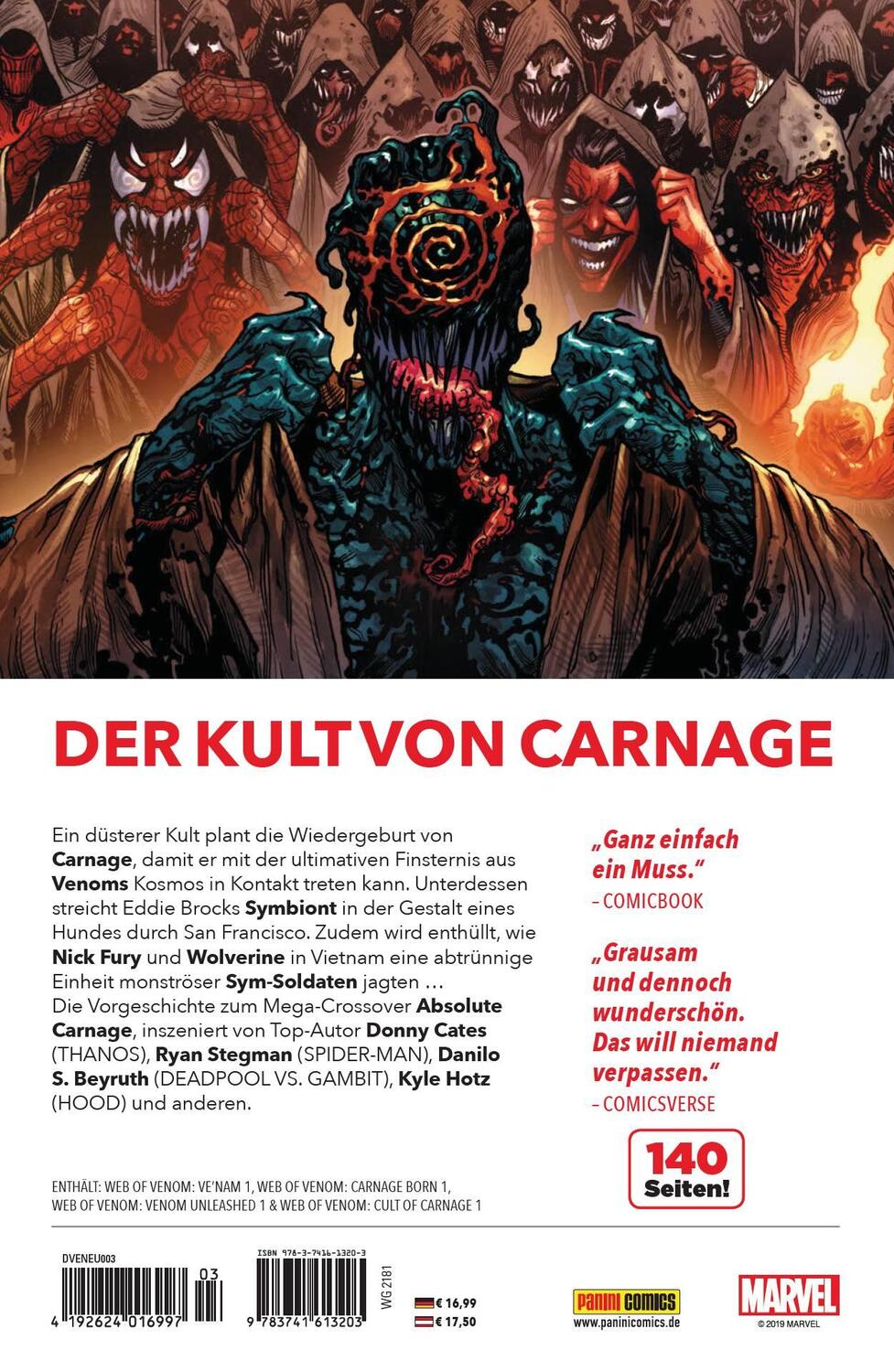 Rückseite: 9783741613203 | Venom - Neustart | Bd. 3: Der Kult des Killers | Donny Cates (u. a.)