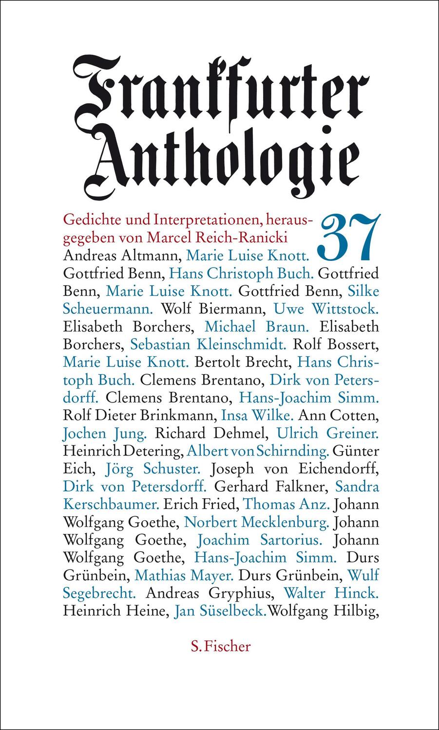 Cover: 9783100628176 | Frankfurter Anthologie 37 | Buch | 320 S. | Deutsch | 2014