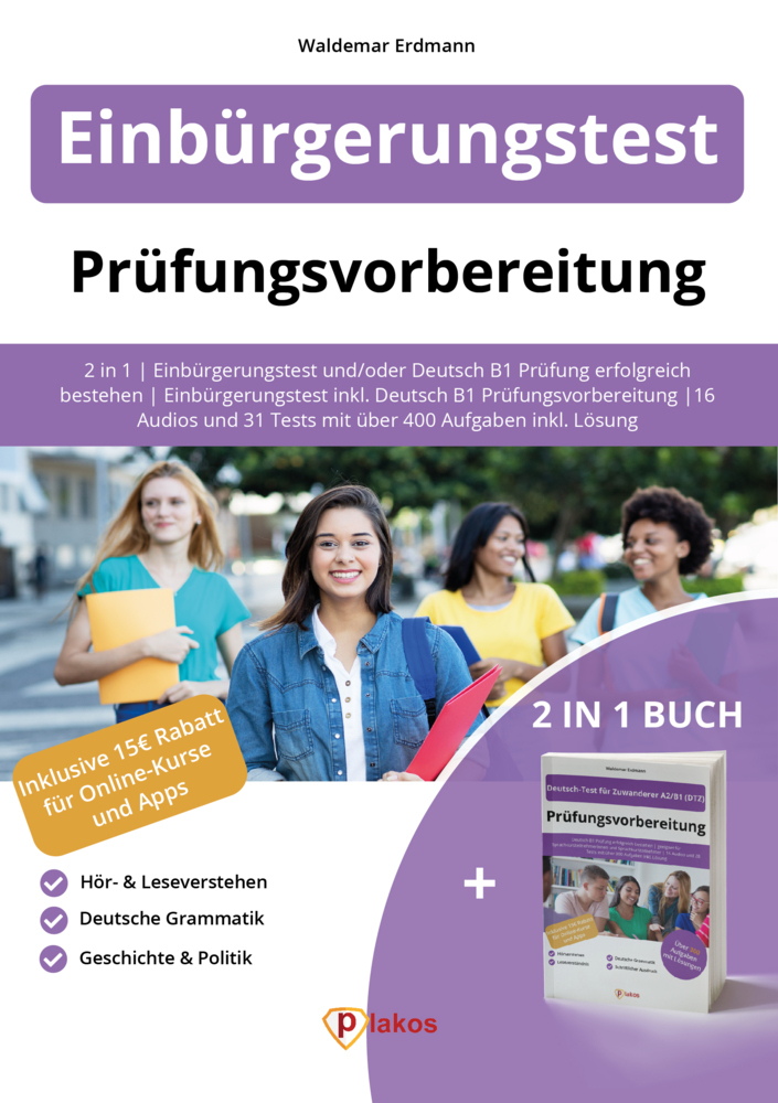 Cover: 9783985257447 | Einbürgerungstest Vorbereitung + Deutsch B1 | Erdmann Waldemar | Buch