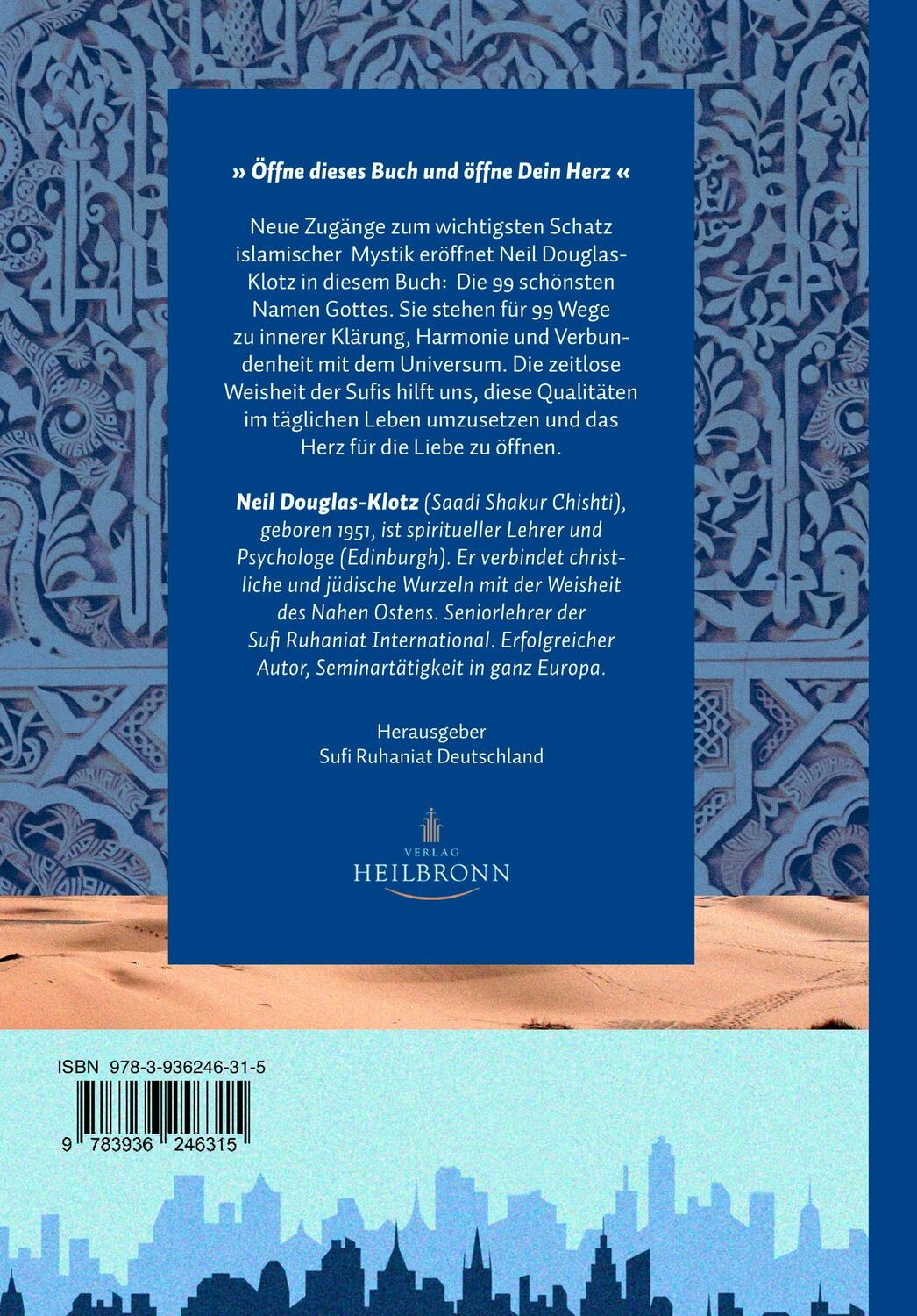 Rückseite: 9783936246315 | Sufibuch des Lebens | 99 Meditationen der Liebe | Neil Douglas-Klotz