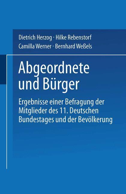 Cover: 9783531121727 | Abgeordnete und Bürger | Dietrich Herzog | Taschenbuch | Paperback