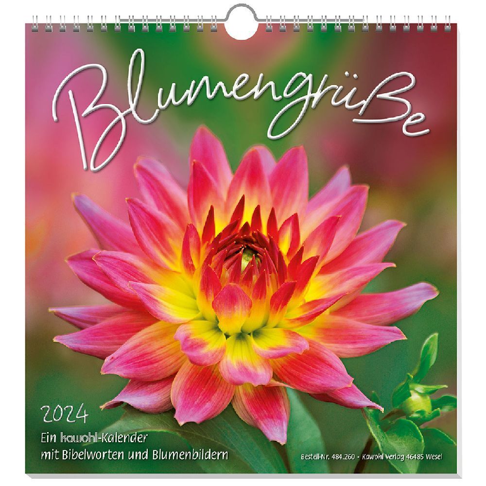 Cover: 9783754826041 | Blumengrüße 2024 | Kalender mit Bibelworten und Blumenbildern | 14 S.