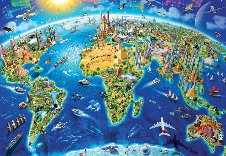 Bild: 8412668171299 | World Landmarks Globe (Puzzle) | Spiel | In Spielebox | 9217129 | 2020