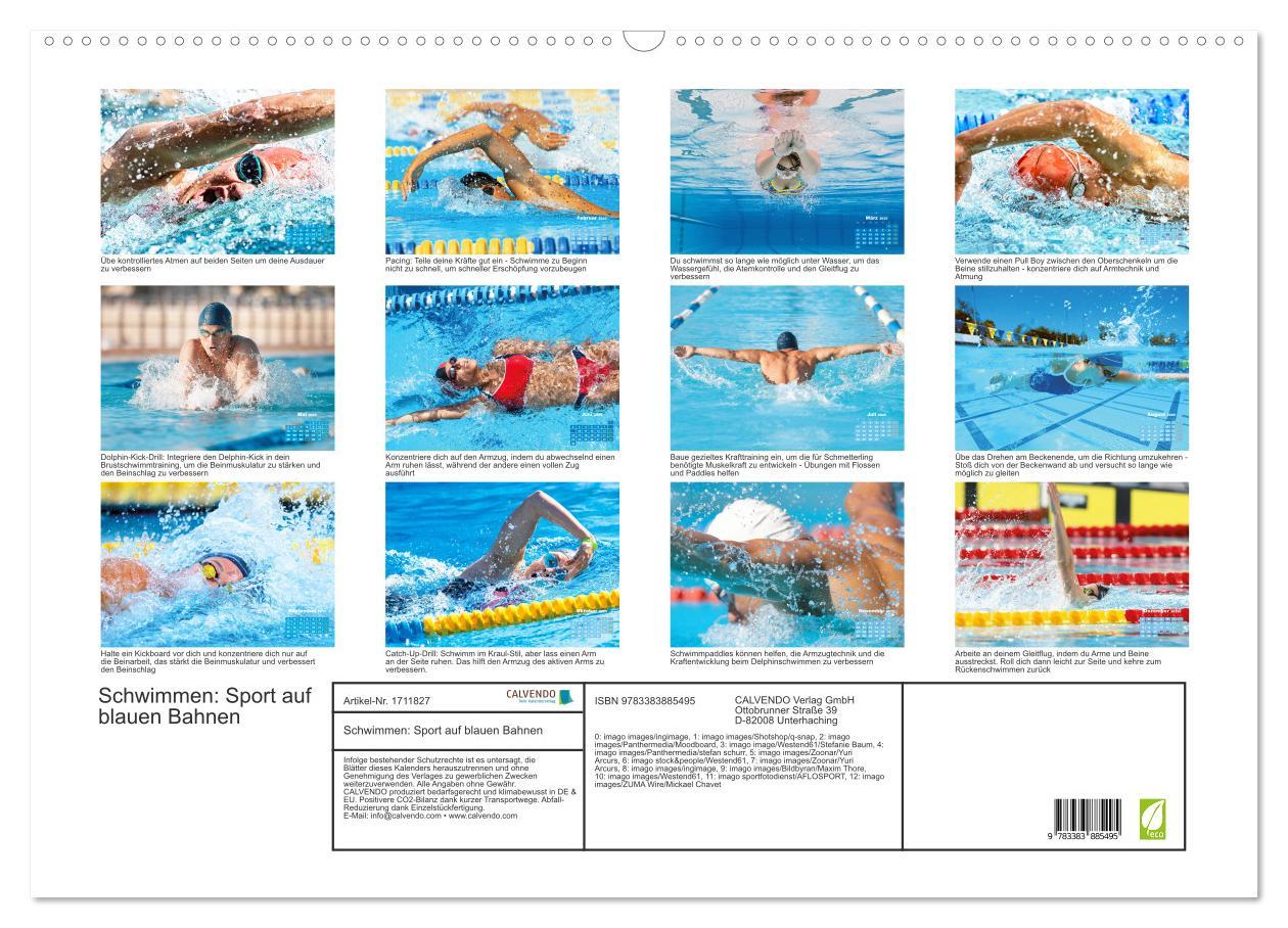 Bild: 9783383885495 | Schwimmen: Sport auf blauen Bahnen (Wandkalender 2025 DIN A2 quer),...