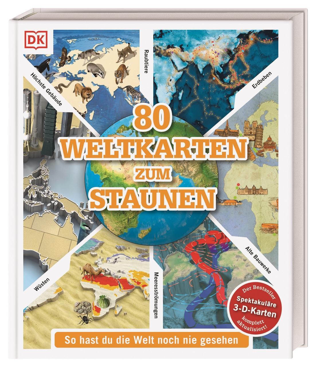 Cover: 9783831043637 | 80 Weltkarten zum Staunen | Buch | Wo in aller Welt | mit 3-D-Karten