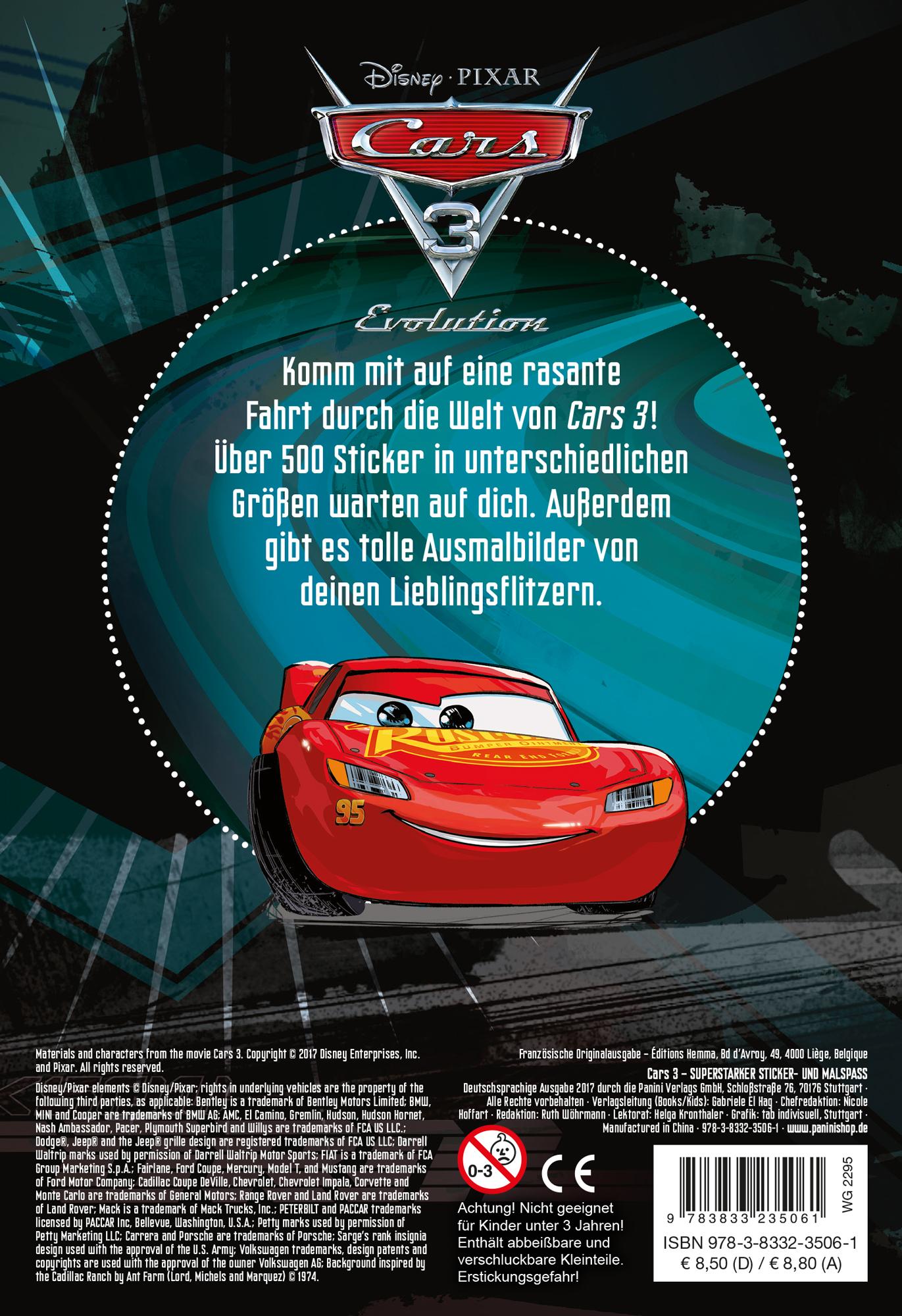 Rückseite: 9783833235061 | Disney Cars 3: Superstarker Sticker- und Malspaß | Taschenbuch | 2017