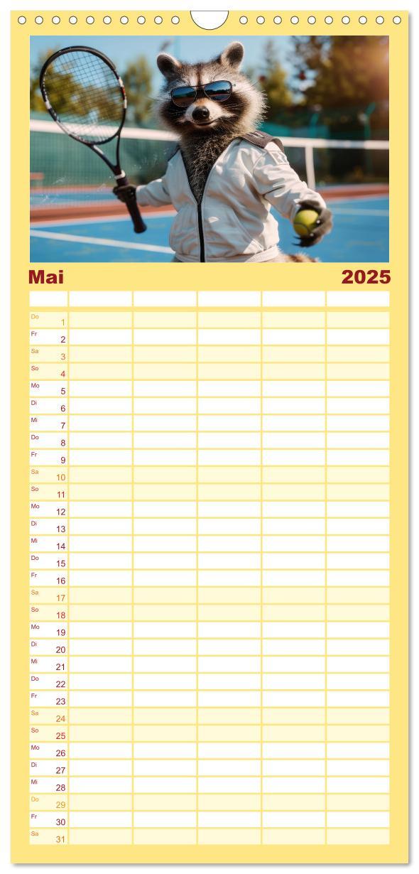 Bild: 9783457191767 | Familienplaner 2025 - Der tierisch lustige Tennis-Kalender mit 5...