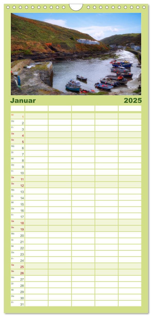 Bild: 9783457117477 | Familienplaner 2025 - Cornwall mit 5 Spalten (Wandkalender, 21 x 45...