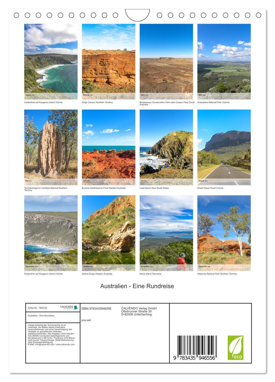 Bild: 9783435946556 | Australien - Eine Rundreise (Wandkalender 2025 DIN A4 hoch),...