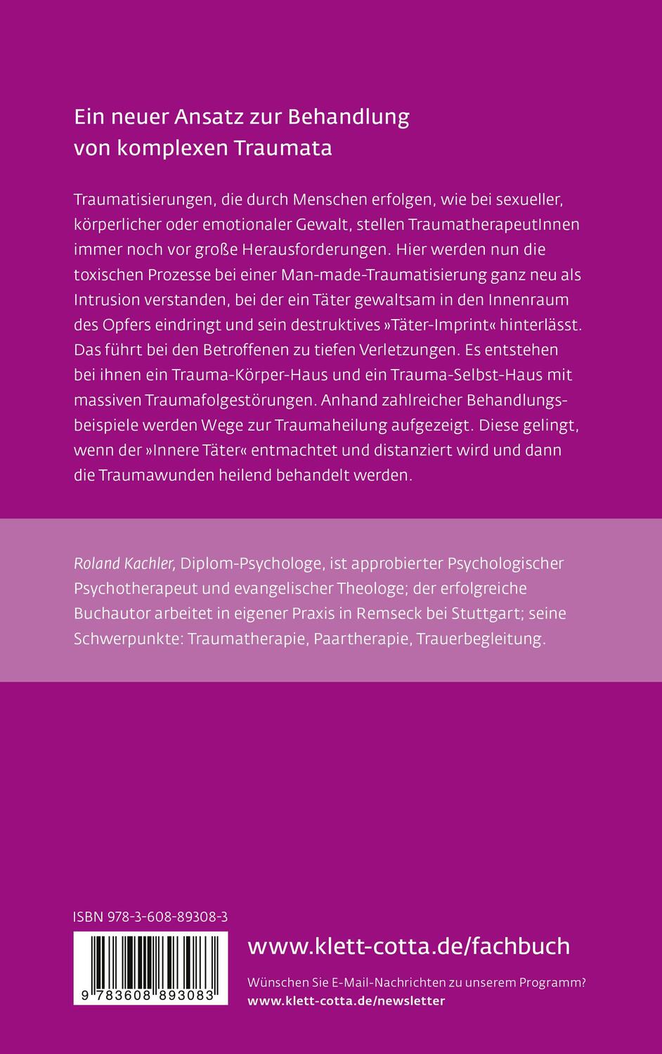 Rückseite: 9783608893083 | Psychotherapie bei Komplextraumata (Leben Lernen, Bd. 334) | Kachler