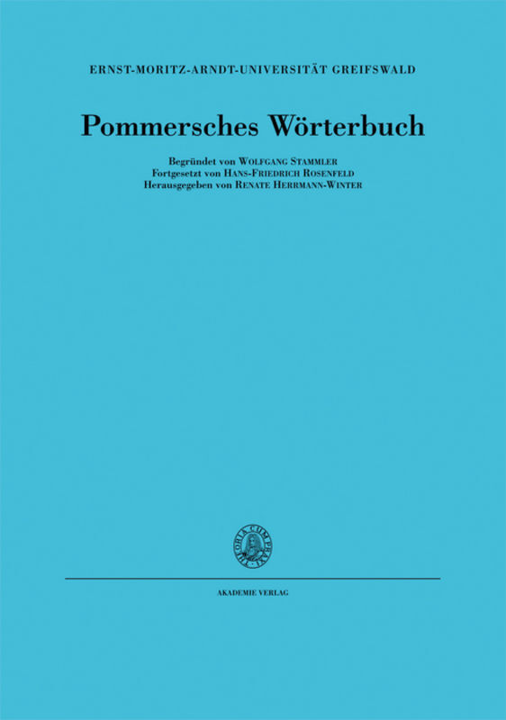 Cover: 9783050059631 | Pommersches Wörterbuch / Pujknüppel bis Ros' | Herrmann-Winter (u. a.)