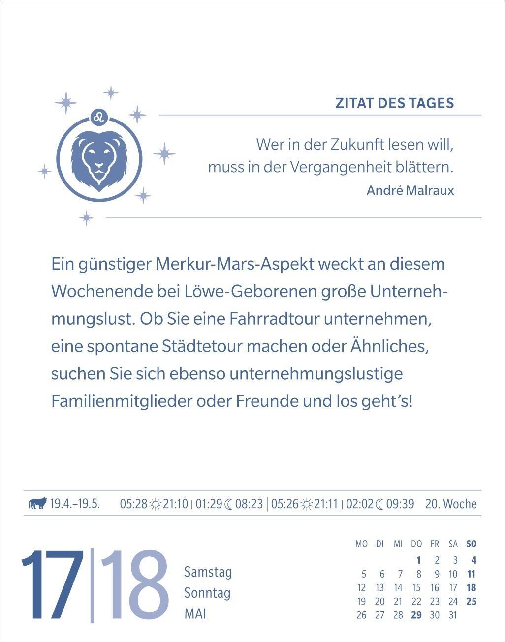 Bild: 9783840033711 | Löwe Sternzeichenkalender 2025 - Tagesabreißkalender - Ihr Horoskop...