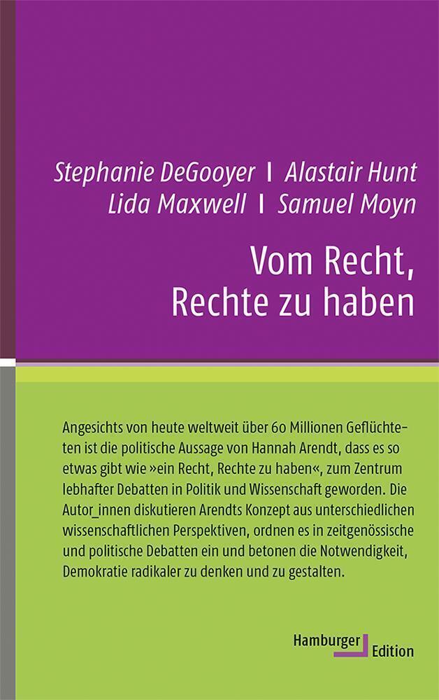 Cover: 9783868543261 | Vom Recht, Rechte zu haben | Stephanie DeGooyer (u. a.) | Buch | 2018