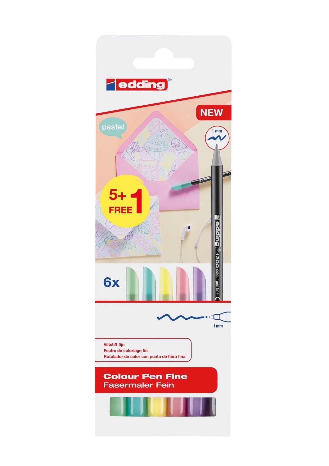 Cover: 4057305029676 | edding Fasermaler Fein 1200 Colour Pen Pastel 6er Set | 4-1200-6-S999