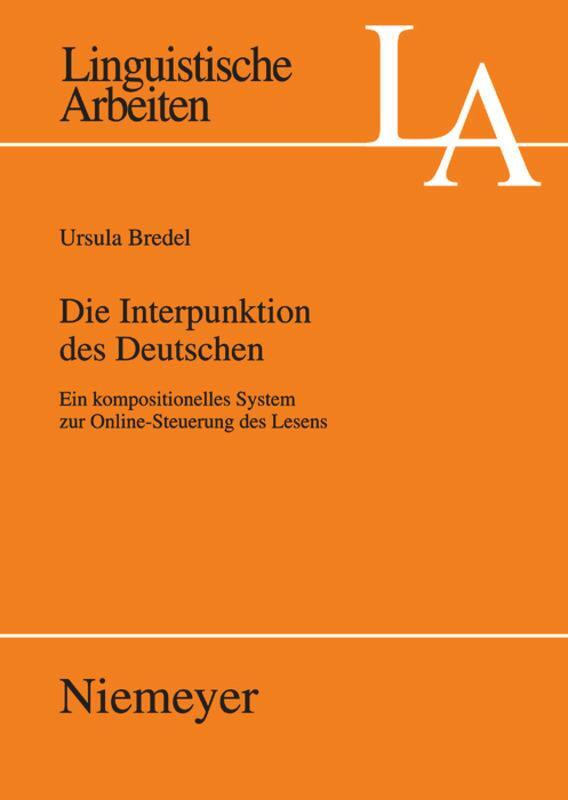 Cover: 9783484305229 | Die Interpunktion des Deutschen | Ursula Bredel | Buch