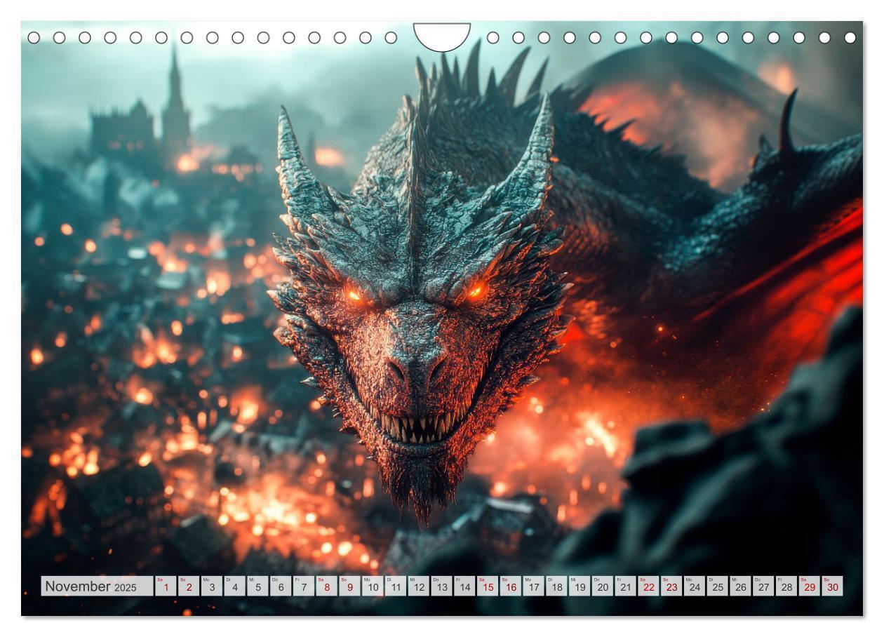 Bild: 9783457181447 | MÄCHTIGE DRACHEN Mystische Wesen (Wandkalender 2025 DIN A4 quer),...