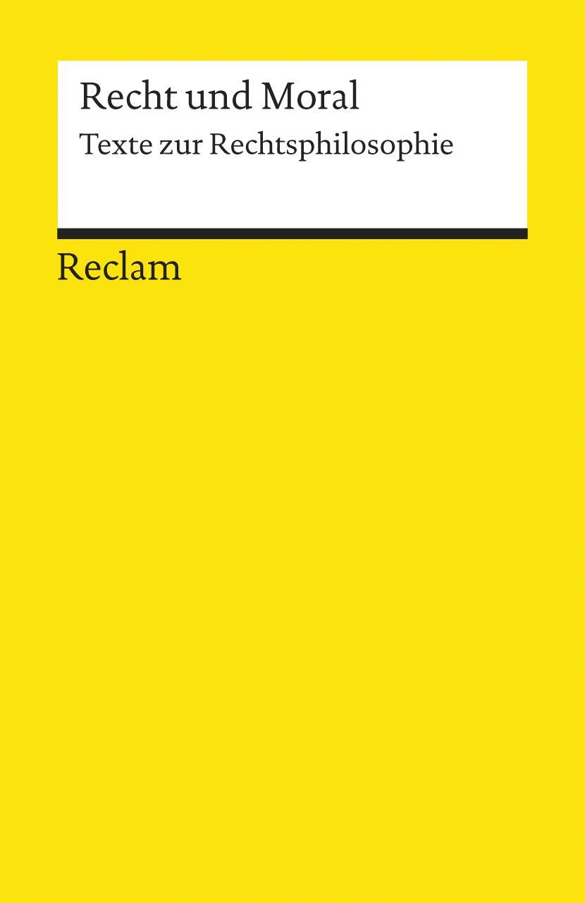 Cover: 9783150083895 | Recht und Moral | Texte zur Rechtsphilosophie | Norbert Hoerster