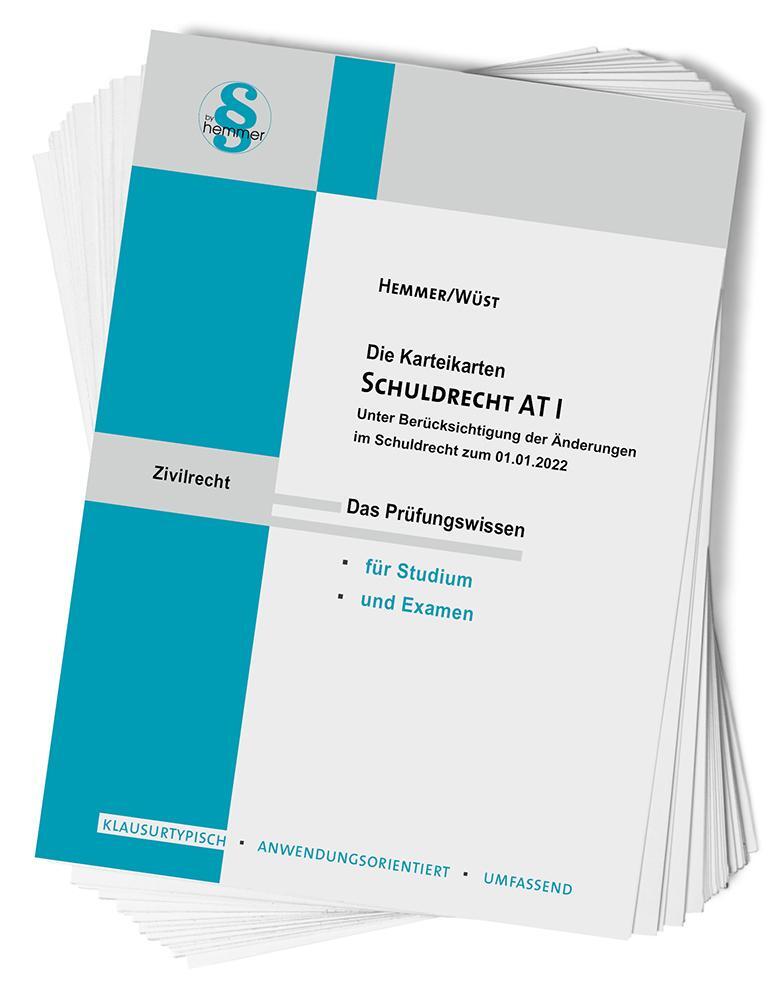 Cover: 9783968380957 | Schuldrecht AT I | Karteikarten | Karl-Edmund Hemmer (u. a.) | Box