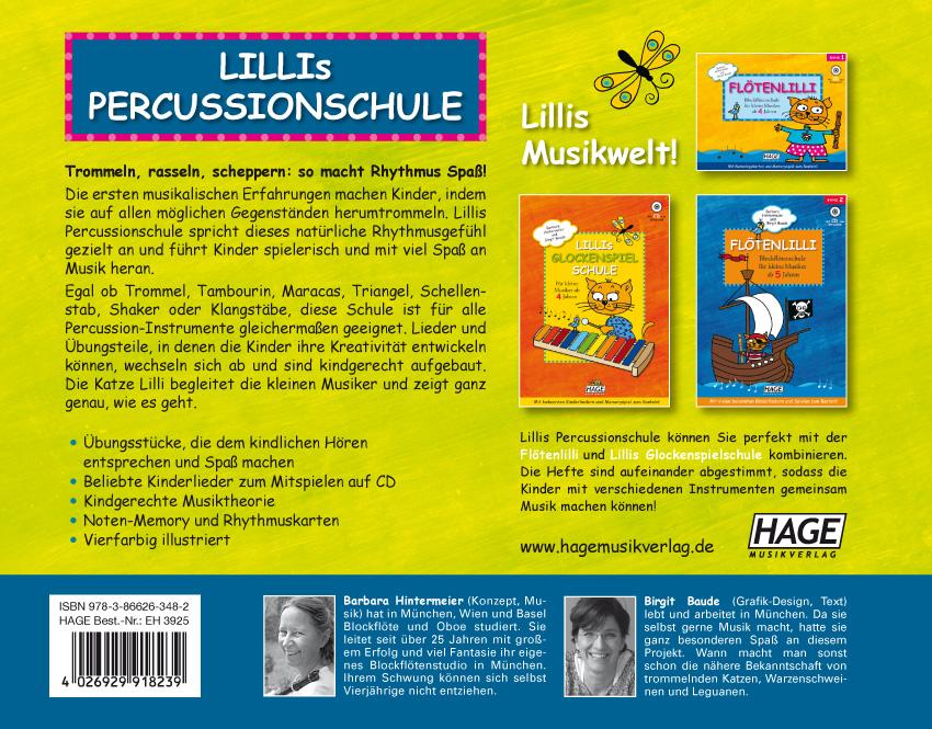 Rückseite: 9783866263482 | Lillis Percussionschule mit CD | Barbara Hintermeier (u. a.) | Buch