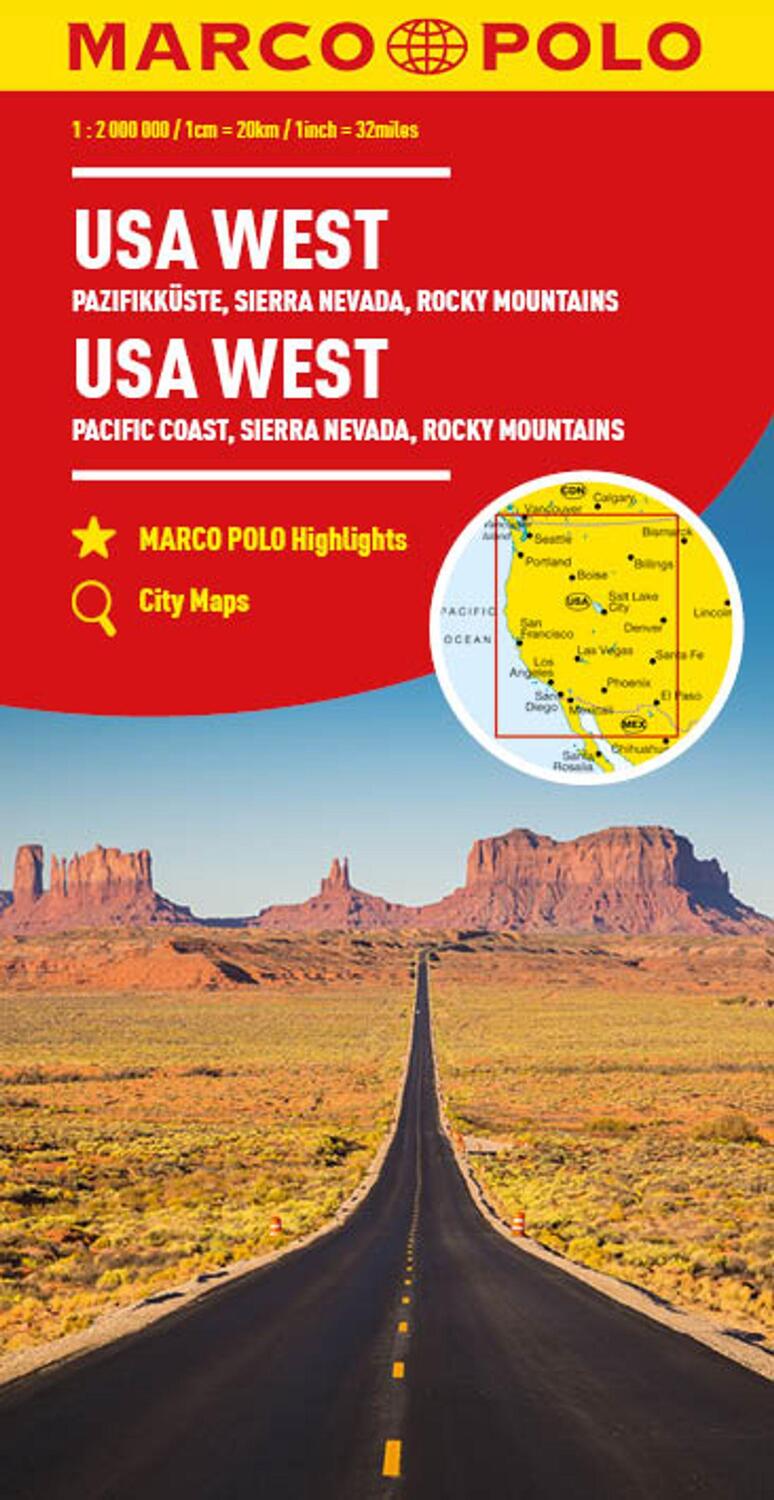 Cover: 9783575018700 | MARCO POLO Kontinentalkarte USA West 1:2 Mio. | (Land-)Karte | Deutsch