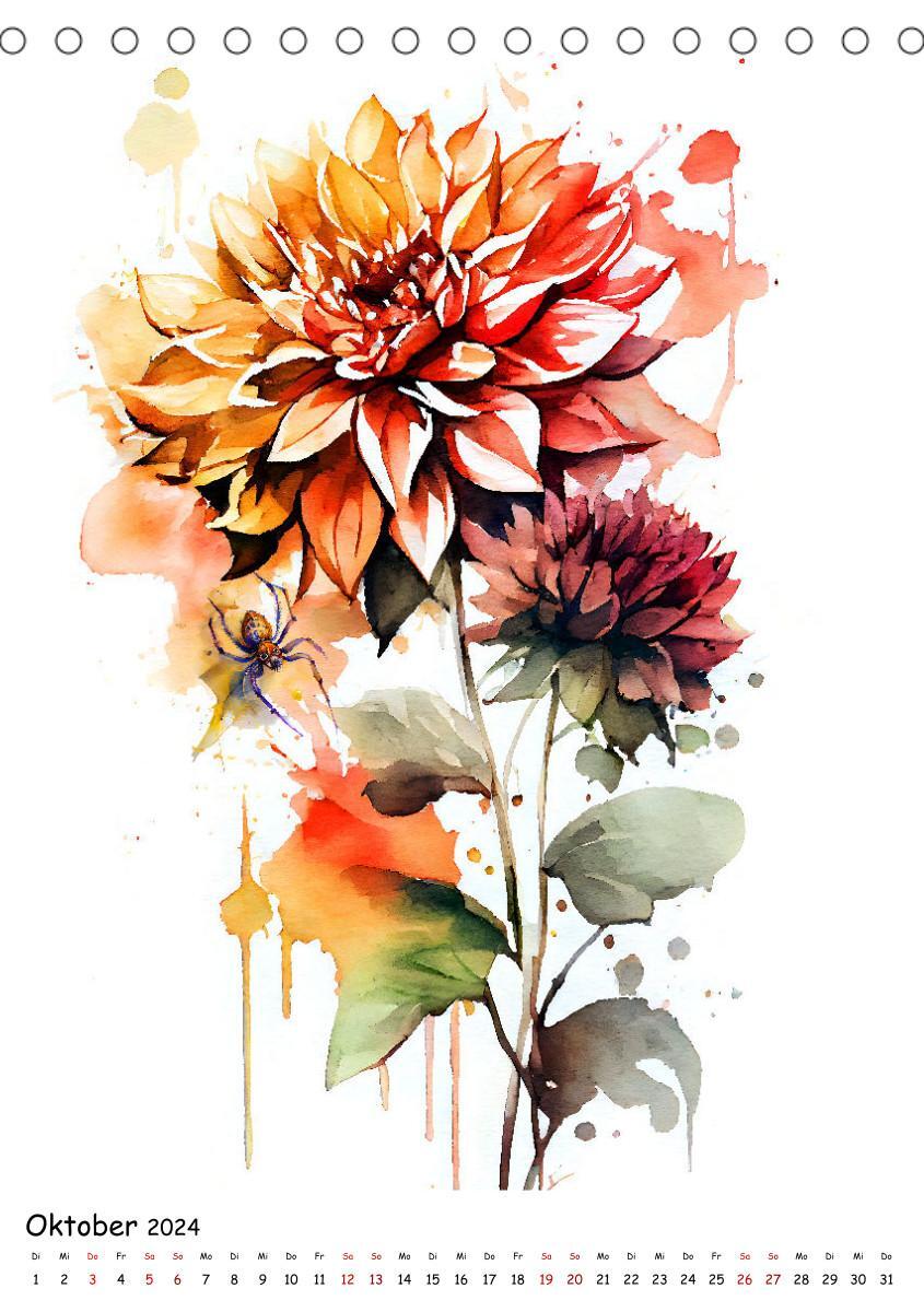 Bild: 9783675426078 | Aquarellmalerei - Blumen und Tiere im Garten (Tischkalender 2024...
